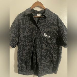 No‎ Fear Shirt Adult medium Black Short Sleeve Button Up Casual Mens